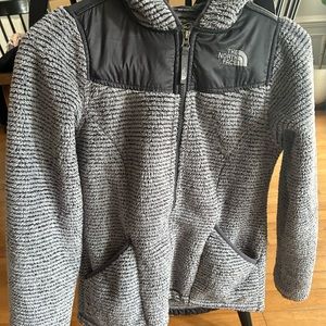 North Face Fleece Jacket Zip with Hood, EUC, Youth Large